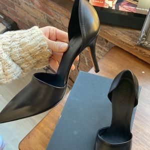 Vince Leather D'Orsay Black Pumps, 8.5